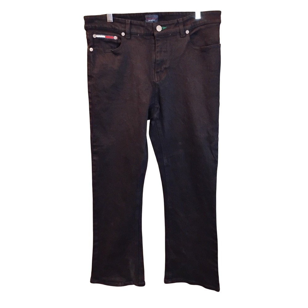 Tommy Hilfiger Tommy Jeans Black Stretch Hipster Flare Jeans Size 13 x 30